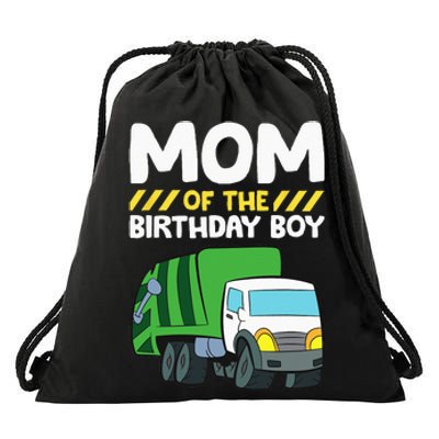 Mom Of The Birthday Boy Garbage Truck Birthday Party Drawstring Bag