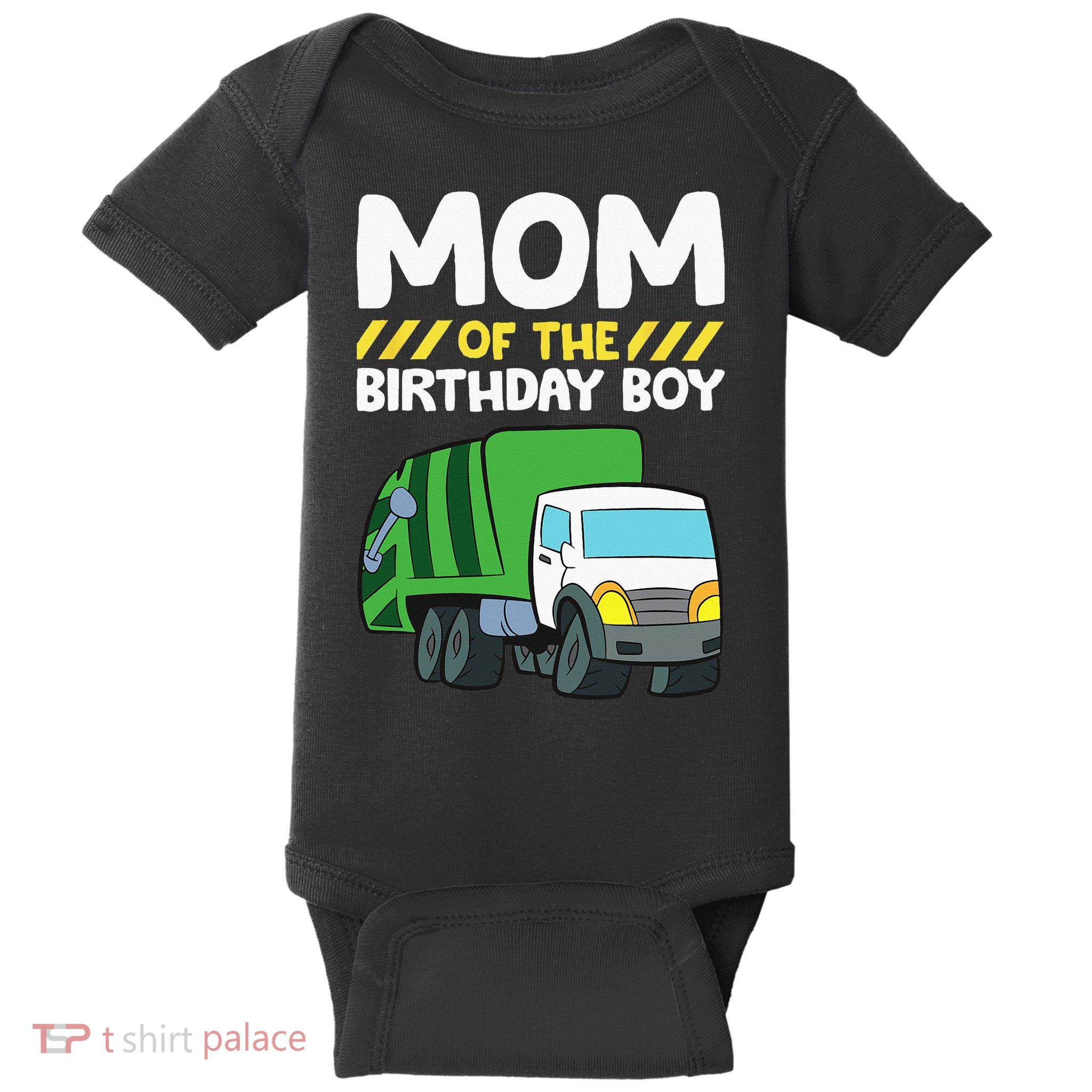 Mom Of The Birthday Boy Garbage Truck Birthday Party Baby Bodysuit
