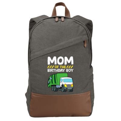 Mom Of The Birthday Boy Garbage Truck Birthday Party Cotton Canvas Backpack