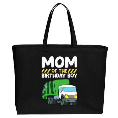 Mom Of The Birthday Boy Garbage Truck Birthday Party Cotton Canvas Jumbo Tote