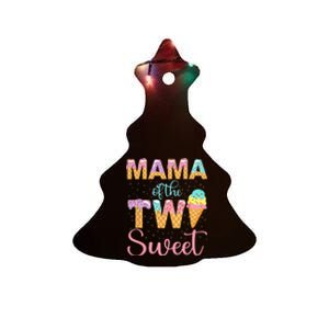 Mama Of The Two Sweet Birthday Girl Ice Cream 2nd Ceramic Tree Ornament