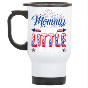 Mommy Of The Little Firecracker Patriotic Pregnancy July 4th Gift Stainless Steel Travel Mug