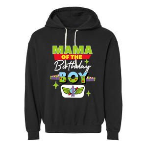 Mama Of The Birthday Boy Toy Funny Story Family Garment-Dyed Fleece Hoodie