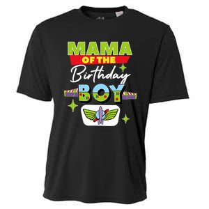 Mama Of The Birthday Boy Toy Funny Story Family Cooling Performance Crew T-Shirt