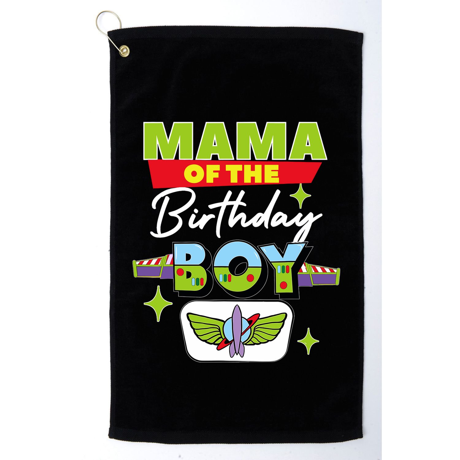 Mama Of The Birthday Boy Toy Funny Story Family Golf Towel