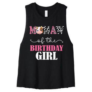 Mamaw Of The Birthday For Girl Cow Farm 1st Birthday Cow Women's Racerback Cropped Tank