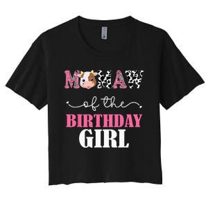 Mamaw Of The Birthday For Girl Cow Farm 1st Birthday Cow Women's Crop Top Tee