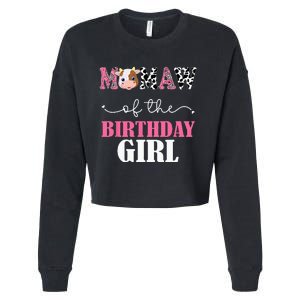 Mamaw Of The Birthday For Girl Cow Farm 1st Birthday Cow Cropped Pullover Crew