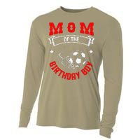 Mom Of The Birthday Boy Soccer Player Bday Team Party Cooling Performance Long Sleeve Crew