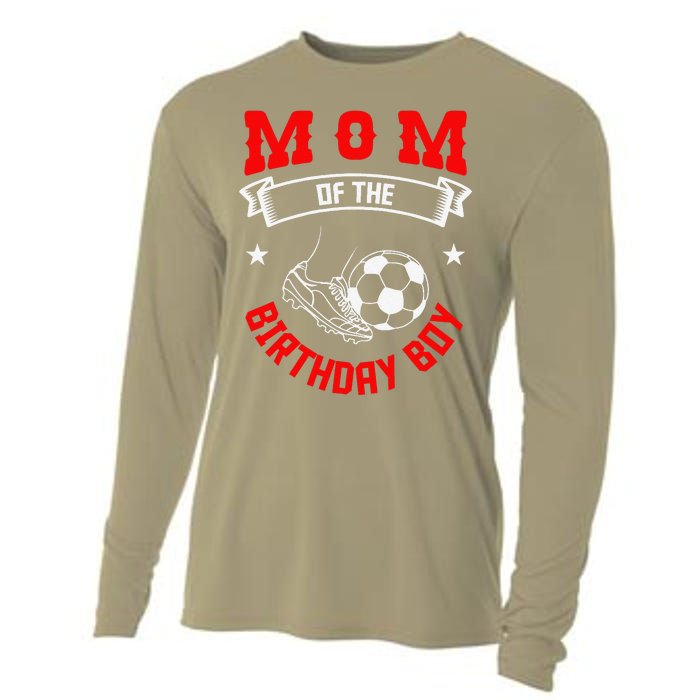 Mom Of The Birthday Boy Soccer Player Bday Team Party Cooling Performance Long Sleeve Crew