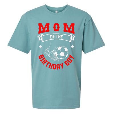 Mom Of The Birthday Boy Soccer Player Bday Team Party Sueded Cloud Jersey T-Shirt