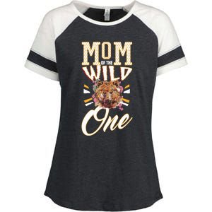 Mom Of The Wild One Mama Of The Wild One 1th Birthday Gift Enza Ladies Jersey Colorblock Tee