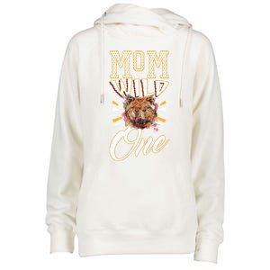 Mom Of The Wild One Mama Of The Wild One 1th Birthday Gift Womens Funnel Neck Pullover Hood