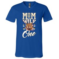 Mom Of The Wild One Mama Of The Wild One 1th Birthday Gift V-Neck T-Shirt