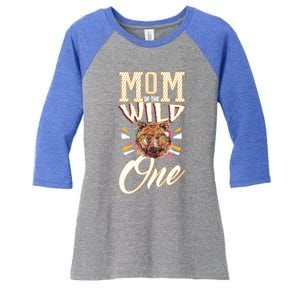 Mom Of The Wild One Mama Of The Wild One 1th Birthday Gift Women's Tri-Blend 3/4-Sleeve Raglan Shirt