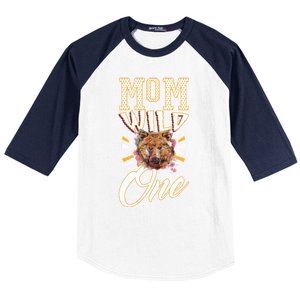 Mom Of The Wild One Mama Of The Wild One 1th Birthday Gift Baseball Sleeve Shirt