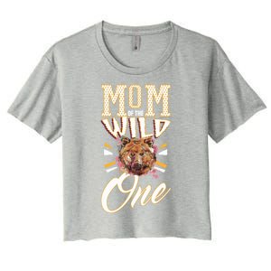 Mom Of The Wild One Mama Of The Wild One 1th Birthday Gift Women's Crop Top Tee