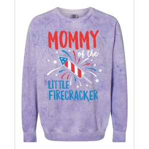 Mommy Of The Little Firecracker Pregnancy Announcet Gift Colorblast Crewneck Sweatshirt