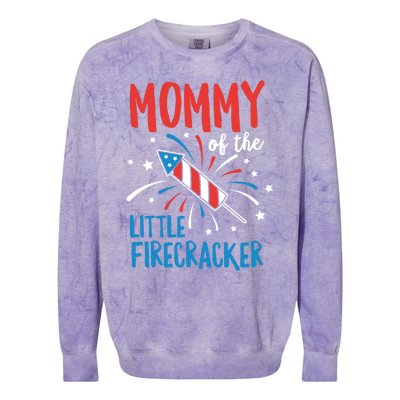 Mommy Of The Little Firecracker Pregnancy Announcet Gift Colorblast Crewneck Sweatshirt