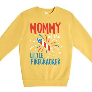 Mommy Of The Little Firecracker Pregnancy Announcet Gift Premium Crewneck Sweatshirt