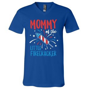 Mommy Of The Little Firecracker Pregnancy Announcet Gift V-Neck T-Shirt