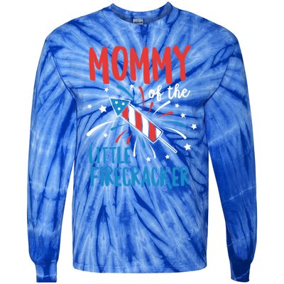 Mommy Of The Little Firecracker Pregnancy Announcet Gift Tie-Dye Long Sleeve Shirt