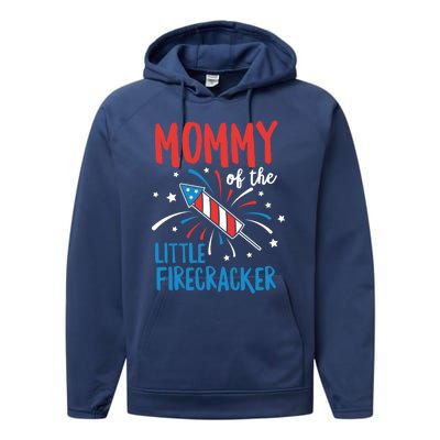 Mommy Of The Little Firecracker Pregnancy Announcet Gift Performance Fleece Hoodie