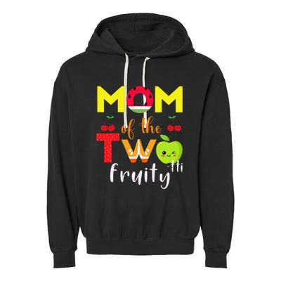 Mom Of the Twotti Frutti 2nd Birthday Party Fruit Themed Garment-Dyed Fleece Hoodie