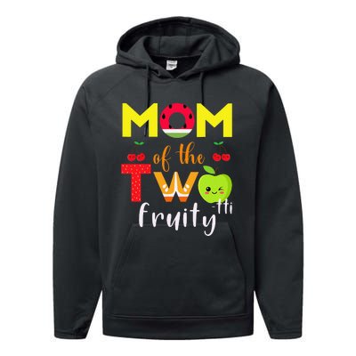 Mom Of the Twotti Frutti 2nd Birthday Party Fruit Themed Performance Fleece Hoodie