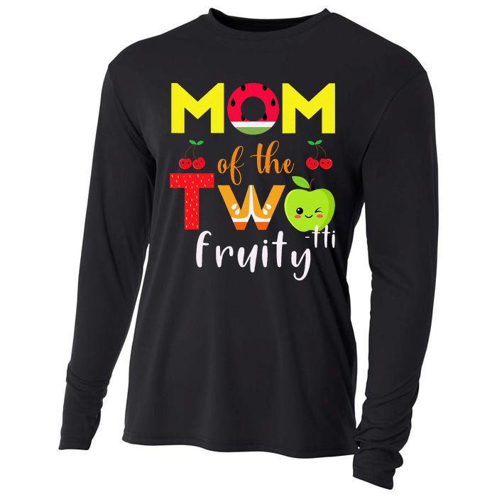 Mom Of the Twotti Frutti 2nd Birthday Party Fruit Themed Cooling Performance Long Sleeve Crew