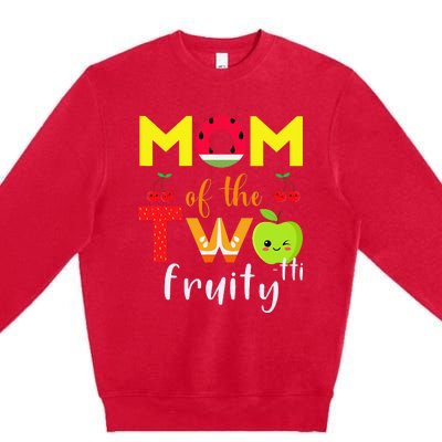 Mom Of the Twotti Frutti 2nd Birthday Party Fruit Themed Premium Crewneck Sweatshirt