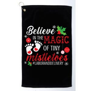 Magic Of Tiny Mistletoes Labor And Delivery Christmas Platinum Collection Golf Towel