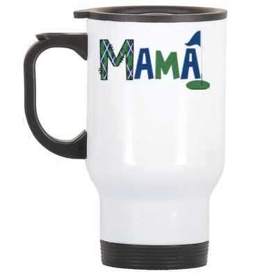 Mama Of The Birthday Boy Hole In One Golf Sport Matching Stainless Steel Travel Mug