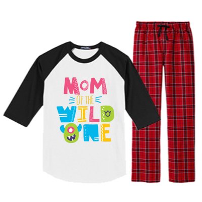 Mom Of The Wild One Year Old First Birthday Gift Raglan Sleeve Pajama Set