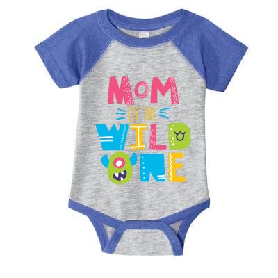 Mom Of The Wild One Year Old First Birthday Gift Infant Baby Jersey Bodysuit