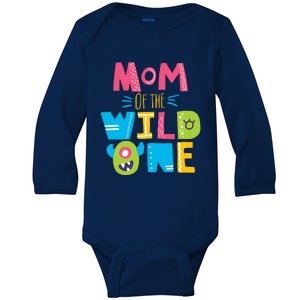 Mom Of The Wild One Year Old First Birthday Gift Baby Long Sleeve Bodysuit