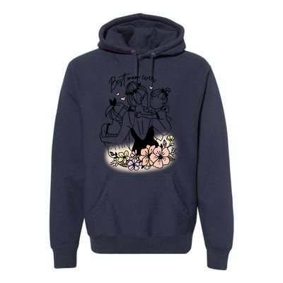 Mom Of Two Best Mom Ever Mother's Day Best Mom Ever Floral Mother Premium Hoodie