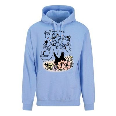 Mom Of Two Best Mom Ever Mother's Day Best Mom Ever Floral Mother Unisex Surf Hoodie