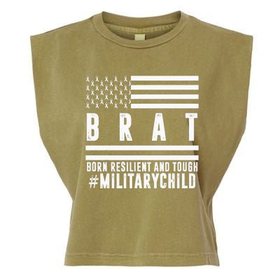 Month Of The Military Child BRAT Born Resilient And Tough Garment-Dyed Women's Muscle Tee