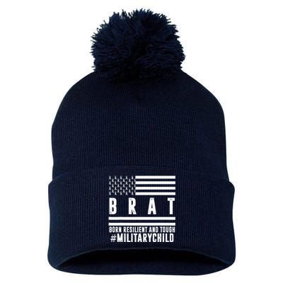 Month Of The Military Child BRAT Born Resilient And Tough Pom Pom 12in Knit Beanie