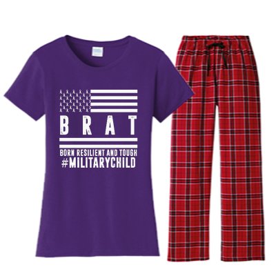 Month Of The Military Child BRAT Born Resilient And Tough Women's Flannel Pajama Set