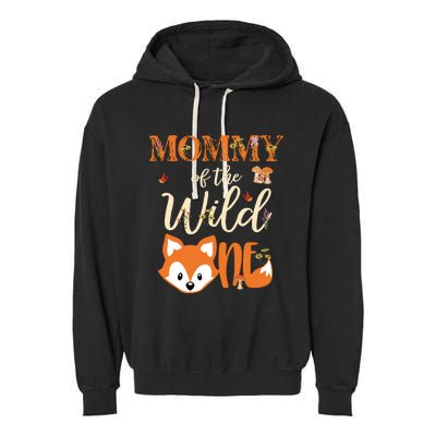 Mommy Of The Wild One Birthday Girl Fox Lover Mom Mother Garment-Dyed Fleece Hoodie