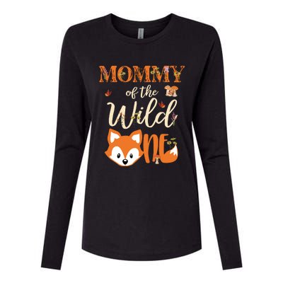 Mommy Of The Wild One Birthday Girl Fox Lover Mom Mother Womens Cotton Relaxed Long Sleeve T-Shirt