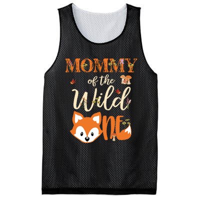 Mommy Of The Wild One Birthday Girl Fox Lover Mom Mother Mesh Reversible Basketball Jersey Tank