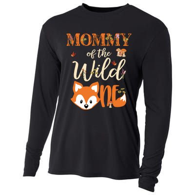 Mommy Of The Wild One Birthday Girl Fox Lover Mom Mother Cooling Performance Long Sleeve Crew