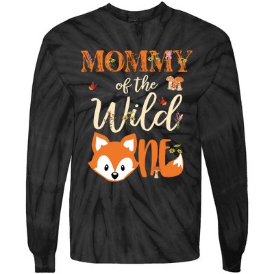 Mommy Of The Wild One Birthday Girl Fox Lover Mom Mother Tie-Dye Long Sleeve Shirt