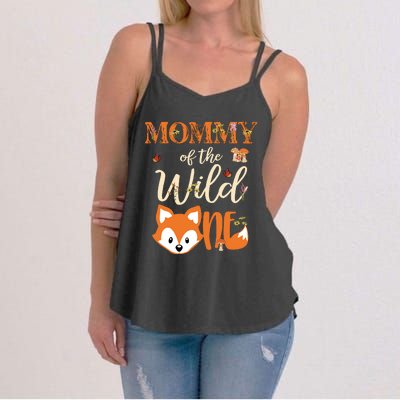 Mommy Of The Wild One Birthday Girl Fox Lover Mom Mother Women's Strappy Tank