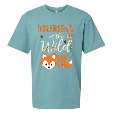 Mommy Of The Wild One Birthday Girl Fox Lover Mom Mother Sueded Cloud Jersey T-Shirt