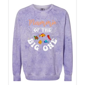 Mammie Of The Big One Fishing Birthday Party Bday Colorblast Crewneck Sweatshirt