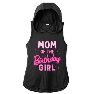 Mom Of The Birthday Girl Party Girl Groovy Retro For Mommy Ladies PosiCharge Tri-Blend Wicking Draft Hoodie Tank